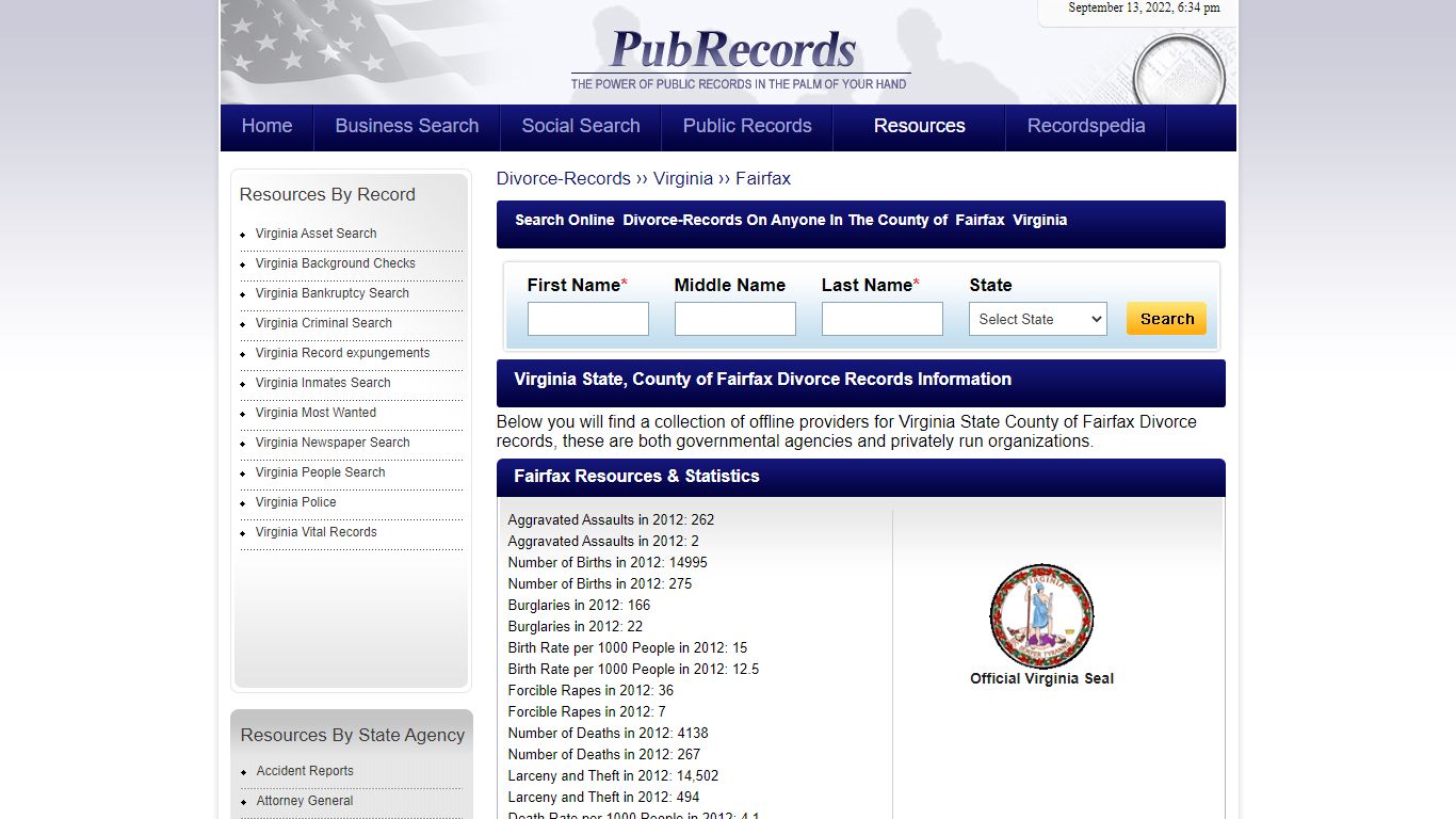 Fairfax County, Virginia Divorce Records - Pubrecords.com
